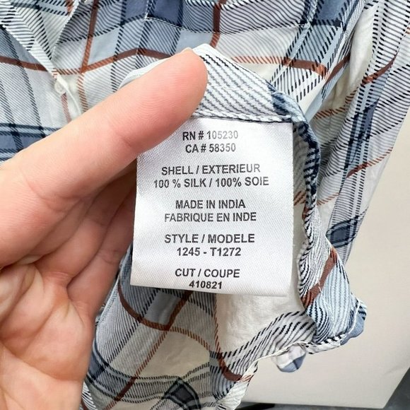 Joie Silk Plaid Button Down shirt - Picture 3 of 6